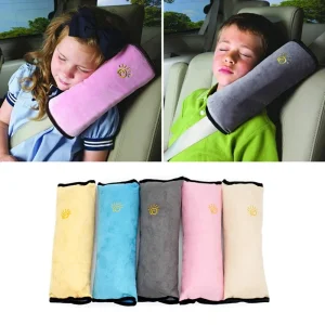 Juste de sangle de sécurité de voiture douce pour enfants, coussin de ceinture de sécurité SFP, coussin de sauna de voiture, coussin de repos en daim pour enfants, oreiller de coussin lancé