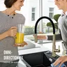 Robinet de cuisine en or brossé robinet d'eau chaude et… – vue 4