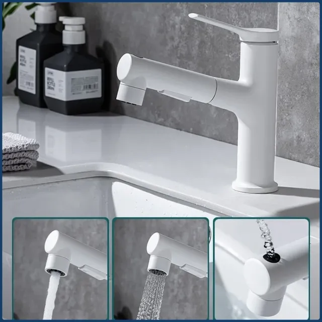 Robinet de lavabo en laiton chaud et froid à double trou – vue 2