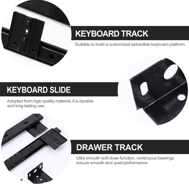 Plateaux de montage pour clavier sous le bureau – vue 5