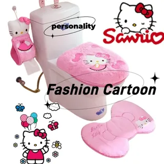 Sanrio Hello Kitty Ensemble de trois pièces de siège de toilette mignon