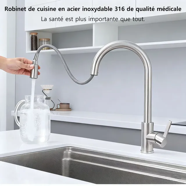 Robinets de cuisine modernes en acier inoxydable 316 de… – vue 2