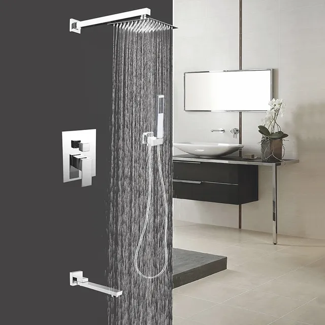 Ensemble de douche chromé