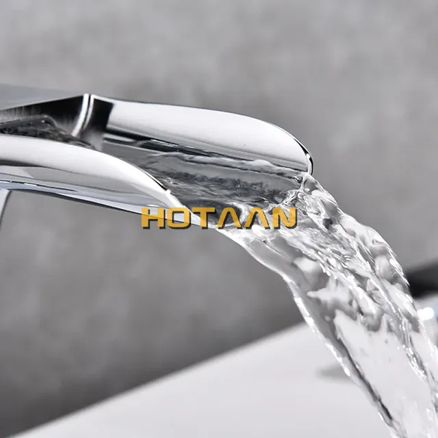 Robinet de salle de bains chromé cascade lavabo – vue 7