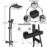 Colonne douche thermostatique noire mate tête pluie… – vue 5