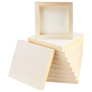 Panneaux carrés en bois, 6×6 « /15x15cm, toile en bois vierge, panneaux de peinture bercés pour dessin, verser, artisanat d&rsquo;art de bricolage