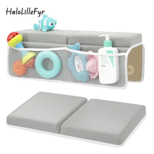 Ensemble de genouillères et repose-coudoirs confortables pour bain, tapis de baignoire épais à séchage rapide avec poche de rangement pour jouets, pour le bain des bébés Ensemble de genouillères et repose-coudoirs confortables pour bain, tapis de baignoire épais à séchage rapide avec poche de rangement pour jouets, pour le bain des bébés