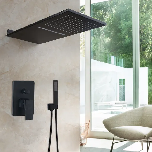KEMAIDI système de douche de salle de bains noir doré… – vue 3
