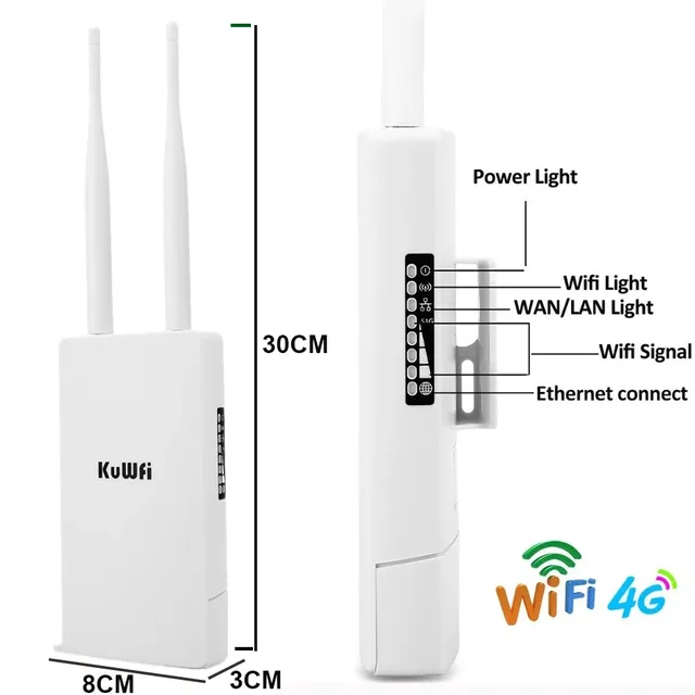 KuWFi étanche extérieur 300Mbps WiFi routeur CAT4 4G LTE… – vue 5