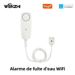 Détecteur de fuite d&rsquo;eau WiFI, capteur d&rsquo;inondation, alarme sans fil 80db, application Tuya Smart Life, télécommande, système de sécurité automatique