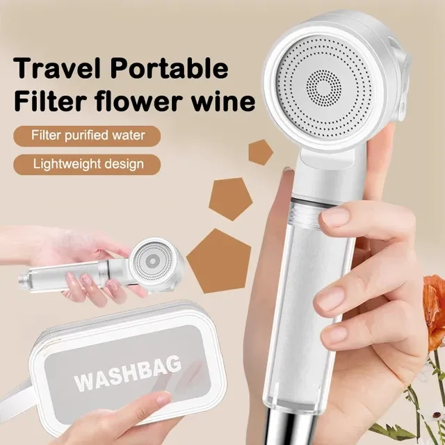 Pommeau douche portable pressurisé filtrant cartouche… – vue 4