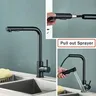Robinet d'évier de cuisine extractible noir – vue 3