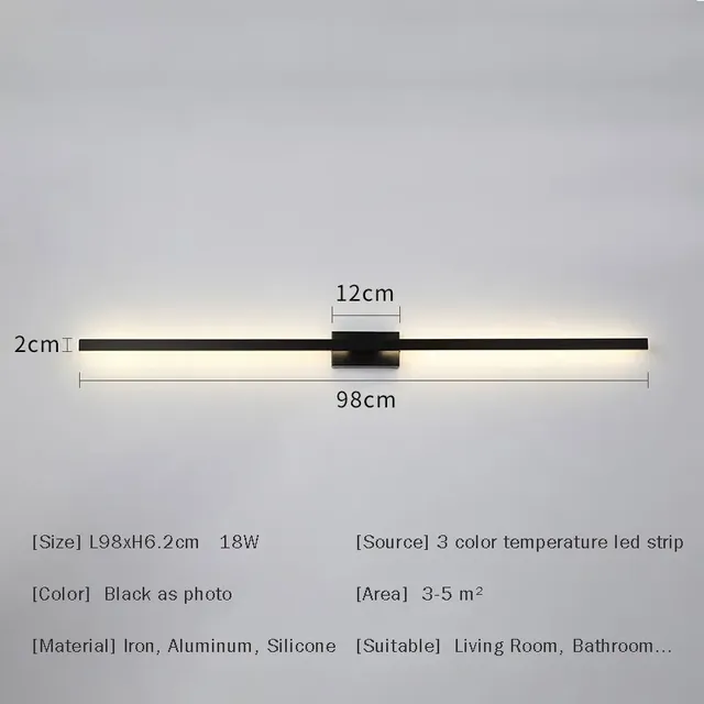 Miroir moderne lumière LED chambre chevet cuisine étude… – vue 6
