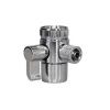 adaptateur robinet dérivateur évier douchette métallique chromé finition miroir levier latéral sortie filetée cannelée compact robuste