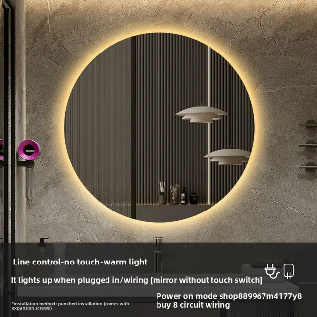 Miroir de salle de bains rond d'hôtel de mode – vue 4