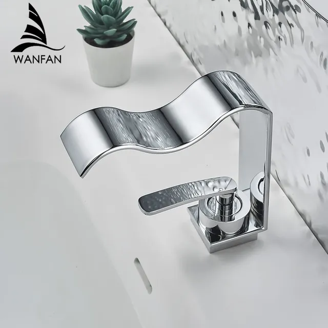 Robinet de lavabo cascade noir avec lavabo de salle de… – vue 2