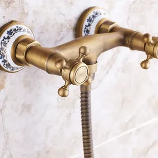 Robinets de douche rétro en laiton Antique