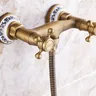 Robinets de douche rétro en laiton Antique