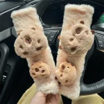 Housse de ceinture de sécurité de voiture Capybara souple, coussin d&rsquo;épaule confortable de dessin animé, protection de ceinture de sécurité chaude kawaii