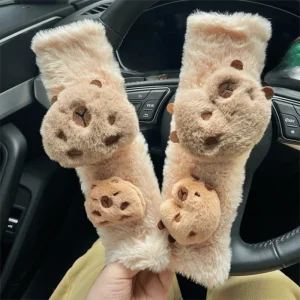 Housse de ceinture de sécurité de voiture Capybara souple, coussin d&rsquo;épaule confortable de dessin animé, protection de ceinture de sécurité chaude kawaii
