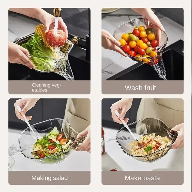 Passoire Panier Égouttage Transparent Plastique… – vue 3