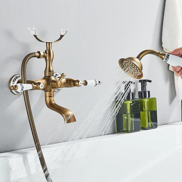 Ensemble de robinets de baignoire-douche rétro Antique… – vue 2