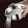 Bol passoire inox acier argenté rond profond rebord… – vue 3