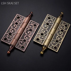 Charnière de porte en laiton de style européen sculptée, ouverture plate, charnière de porte cachée silencieuse, quincaillerie épaisse pour armoire de cuisine, 1 pièce