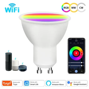Ampoule intelligente GU10 Tuya WiFi 5W 7W 9W 220V 110V, lampe LED, projecteurs de contrôle via application Smart Life, fonctionne avec Alexa Google Home Ampoule intelligente GU10 Tuya WiFi 5W 7W 9W 220V 110V, lampe LED, projecteurs de contrôle via application Smart Life, fonctionne avec Alexa Google Home