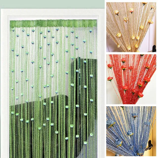 Rideau de ligne de porte en forme de fleur de rose