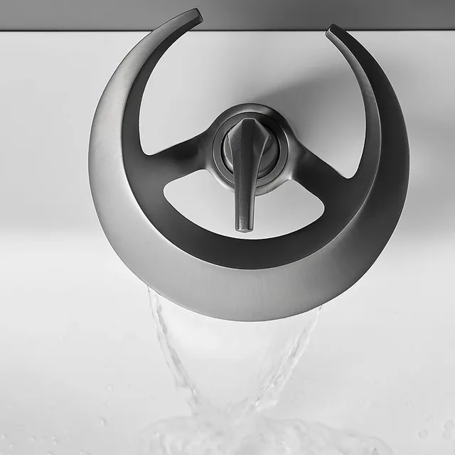 Robinet de lavabo de salle de bains doré/blanc – vue 4