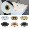 Couvercle de débordement de trou rond pour lavabo de salle de bains et de cuisine, lavabo de robinet lavabo en laiton or insertion de remplacement accessoire Couvercle de débordement de trou rond pour lavabo de salle de bains et de cuisine, lavabo de robinet lavabo en laiton or insertion de remplacement accessoire