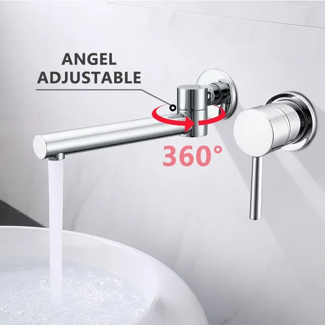 Robinet de lavabo dissimulé mural avec grande plaque – vue 3