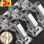 Charnières d&rsquo;armoire en acier réglables, 3/1 degrés, charnière hydraulique à fermeture douce, pour portes de placard de cuisine, quincaillerie de meubles, 130-170 pièces