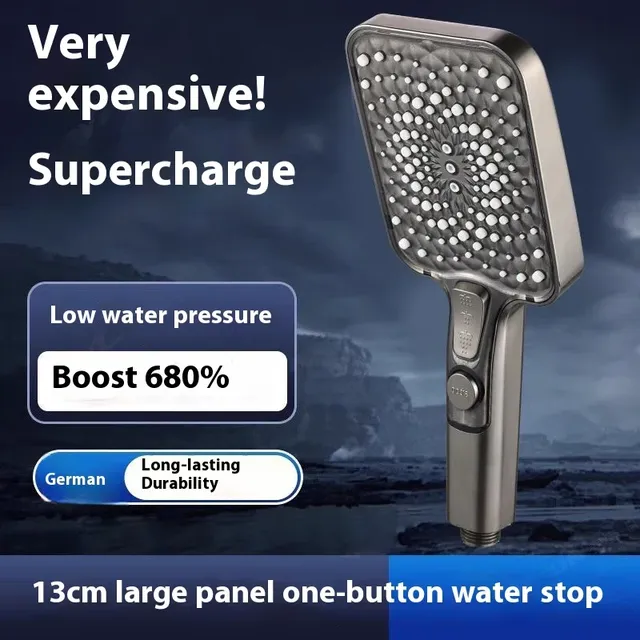 Pommeau de douche haute pression ultra grand de 13 cm – vue 3