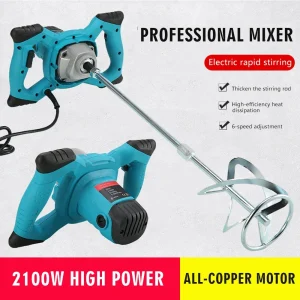 Mélangeur de peinture portatif 1200W 220V, mélangeur électrique de ciment/époxy/mastic à vitesse Variable, robuste Mélangeur de peinture portatif 1200W 220V, mélangeur électrique de ciment/époxy/mastic à vitesse Variable, robuste
