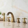 Robinet de baignoire à 3 poignées en laiton Antique noir – vue 5