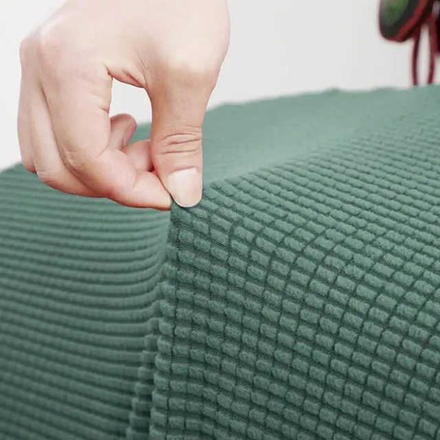 Housse chaise dossier creux incurvé jacquard polyester… – vue 5