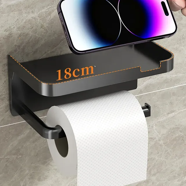 Portepapier toilette mural plastique étagère intégrée… – vue 5