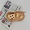 Bois hêtre naturel ovale assiette solide décorative… – vue 4