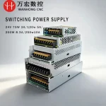 alimentation découpage 24V 75W 120W 200W 250W industrielle électronique compacte robuste métallique empilable ventilée perforée borniers vissés refroidissement