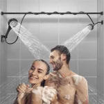 Pommeau de douche double pour couples : pomme de douche double haute pression pour deux personnes – Système de deux pomme de douche réglable