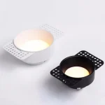 Spot Lumineux LED Circulaire Encastrable avec Technologie COB, Éclairage d&rsquo;Nik, Luminaire Décoratif de Plafond, Sans Bordure, Haut de Gamme, Idéal pour un Salon ou une Maison, 5/7/9/12W