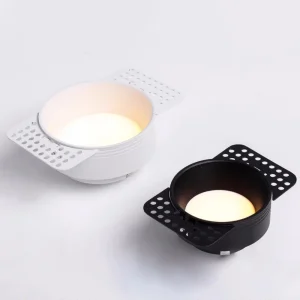 Spot Lumineux LED Circulaire Encastrable avec Technologie COB, Éclairage d&rsquo;Nik, Luminaire Décoratif de Plafond, Sans Bordure, Haut de Gamme, Idéal pour un Salon ou une Maison, 5/7/9/12W