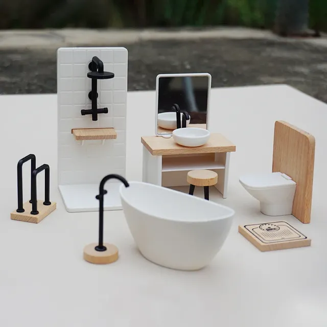 1/12 maison de poupée Simulation lavabo baignoire… – vue 4