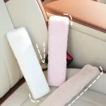 Housse de ceinture de sécurité de voiture souple, 2 pièces, en peau de mouton, coussin d&rsquo;oreiller, sangle de sécurité, épaulettes, accessoires de voiture
