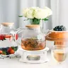 Chauffe théière porcelaine blanche bordure dorée… – vue 3