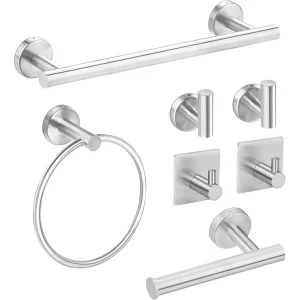 Ensemble de matériel de salle de bain Accessoires Acier inoxydable Porte-serviette Anneau à serviette Distributeur de papier hygiénique Crochet Ensemble organisateur de salle de bain Ensemble de matériel de salle de bain Accessoires Acier inoxydable Porte-serviette Anneau à serviette Distributeur de papier hygiénique Crochet Ensemble organisateur de salle de bain