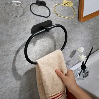 Porte-serviettes adhésif pour mur de salle de bain