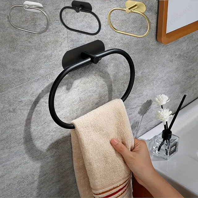 Porte-serviettes adhésif pour mur de salle de bain